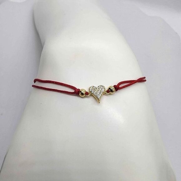 NEW Sterling Silver 925 Heart Design with Adjustable Bracelet - Picture 1 of 3